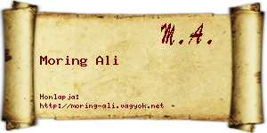 Moring Ali névjegykártya